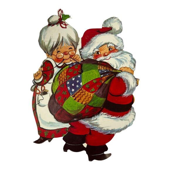 VTG Christmas Die Cut Eureka Cardboard Double Sided Decoration Lot of 5 Kitsch - Picture 4 of 13